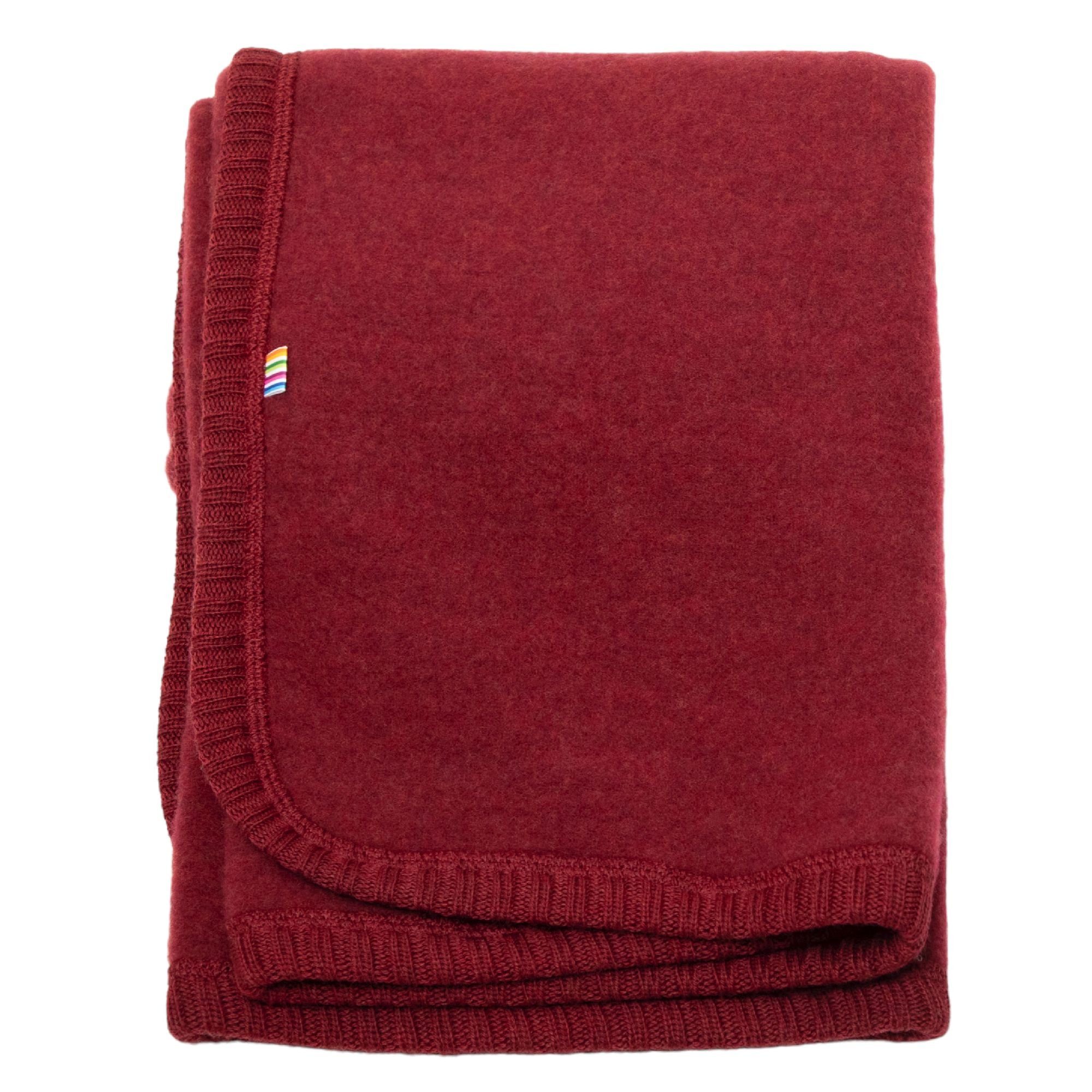 Babydecke Joha, Wollfleece bordeaux Babydecke, aus