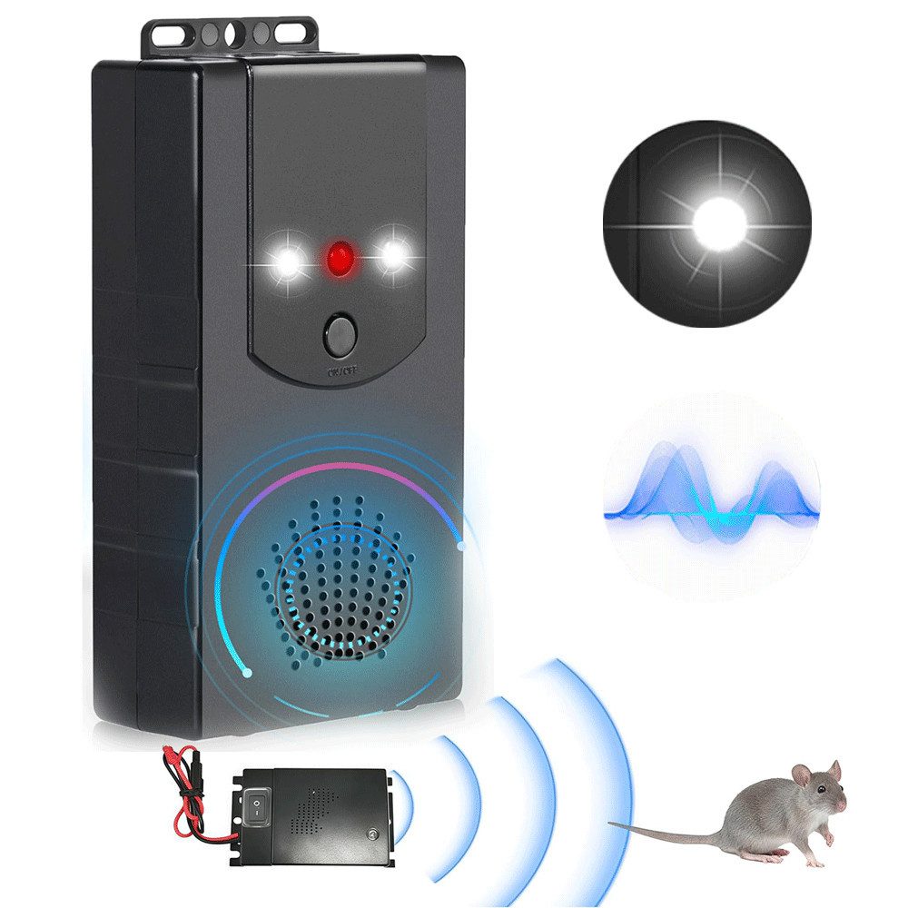 Ultraschall-Tierabwehr Ultraschall-Tierabwehr mit LED Blitzlicht 3-fach Stromversorgung