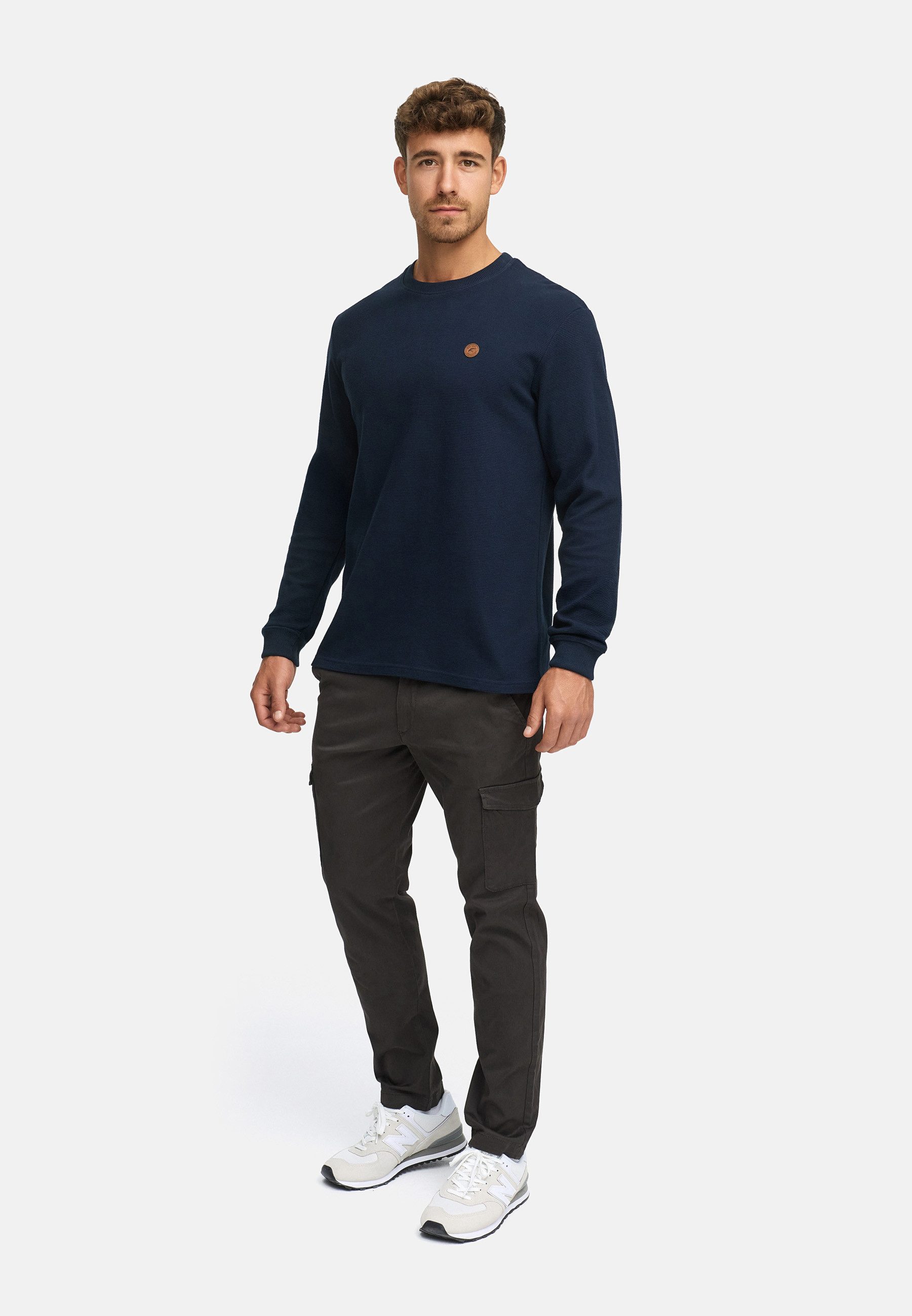 Indicode Sweater Herren INGuadalupe o-neck Sweatshirt Herrenpulli (Sweatshirt) Sweatshirt mit Rundhalsausschnitt aus reiner Baumwolle