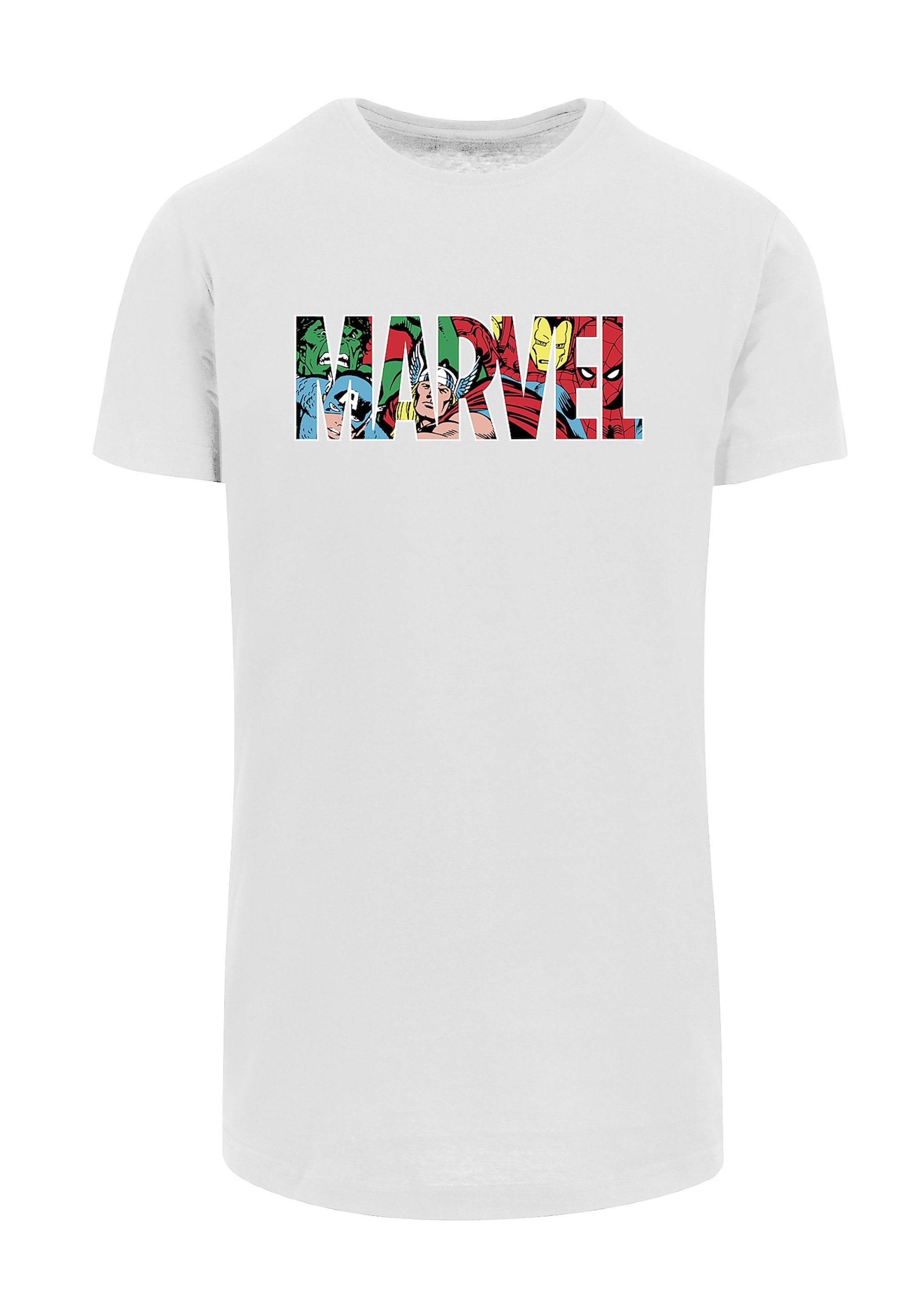 weiß Avengers Characters Print Marvel Logo T-Shirt F4NT4STIC