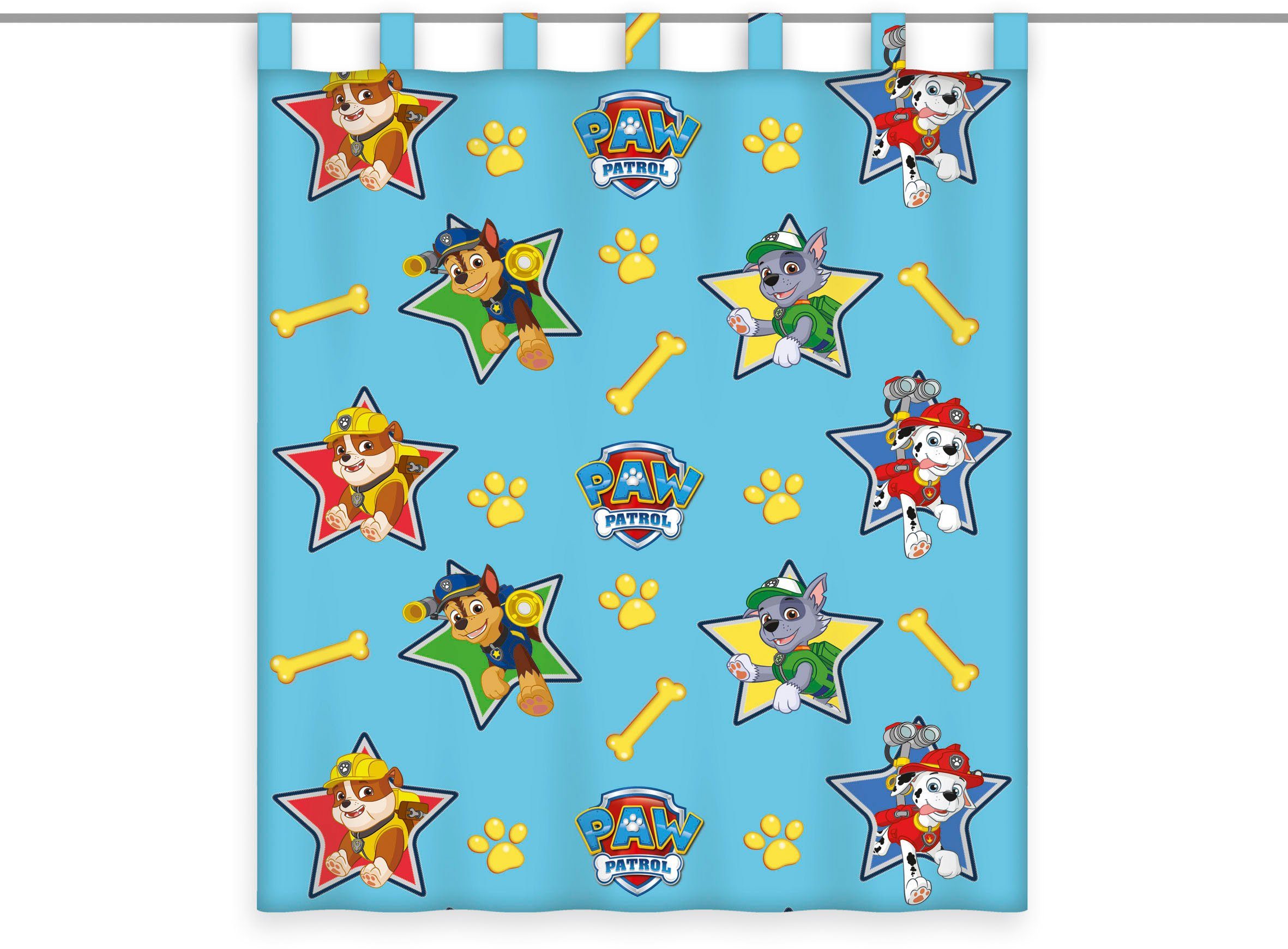 Vorhang Paw Patrol, PAW PATROL, Schlaufen (1 St), transparent, Voile, Paw Patrol Vorhang