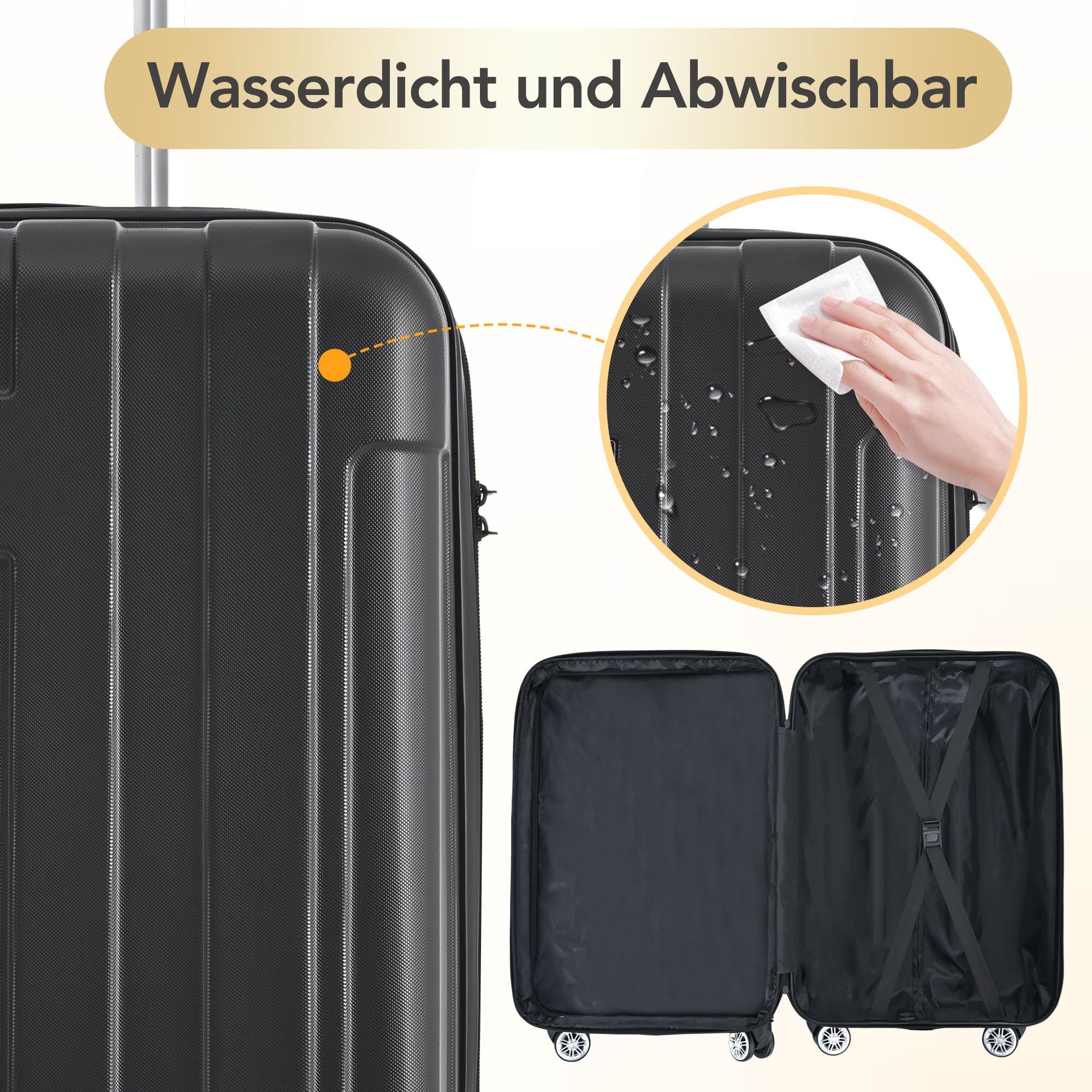 TSA-Schloss Sicherheit Schwarz GLIESE für Hartschalen-Handgepäck mehr it Koffer