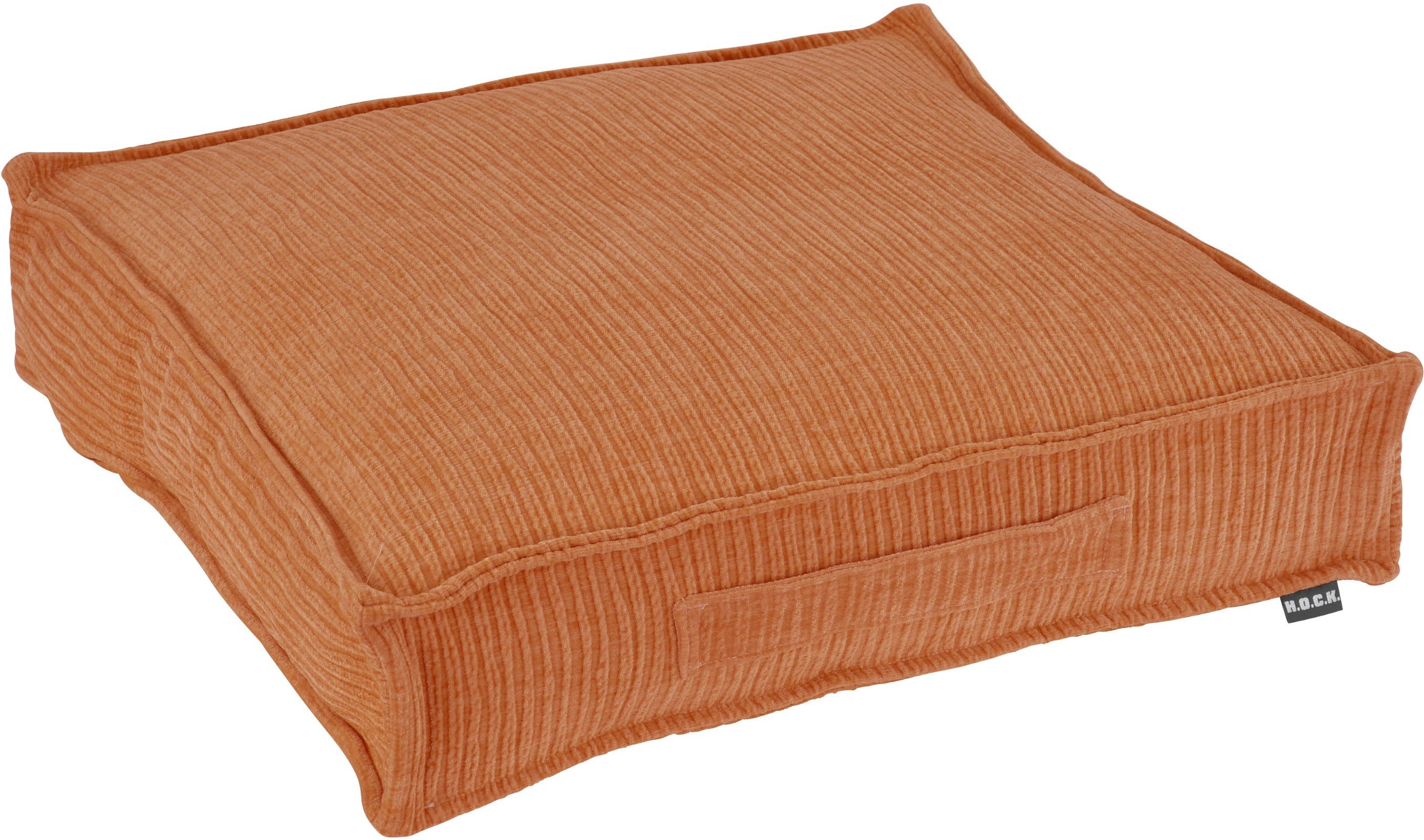 H.O.C.K. Sitzauflage Jonny, (1 St), Cordkissen inkl. Füllung, 50x50x10cm, Matratzenkissen, strukturiert