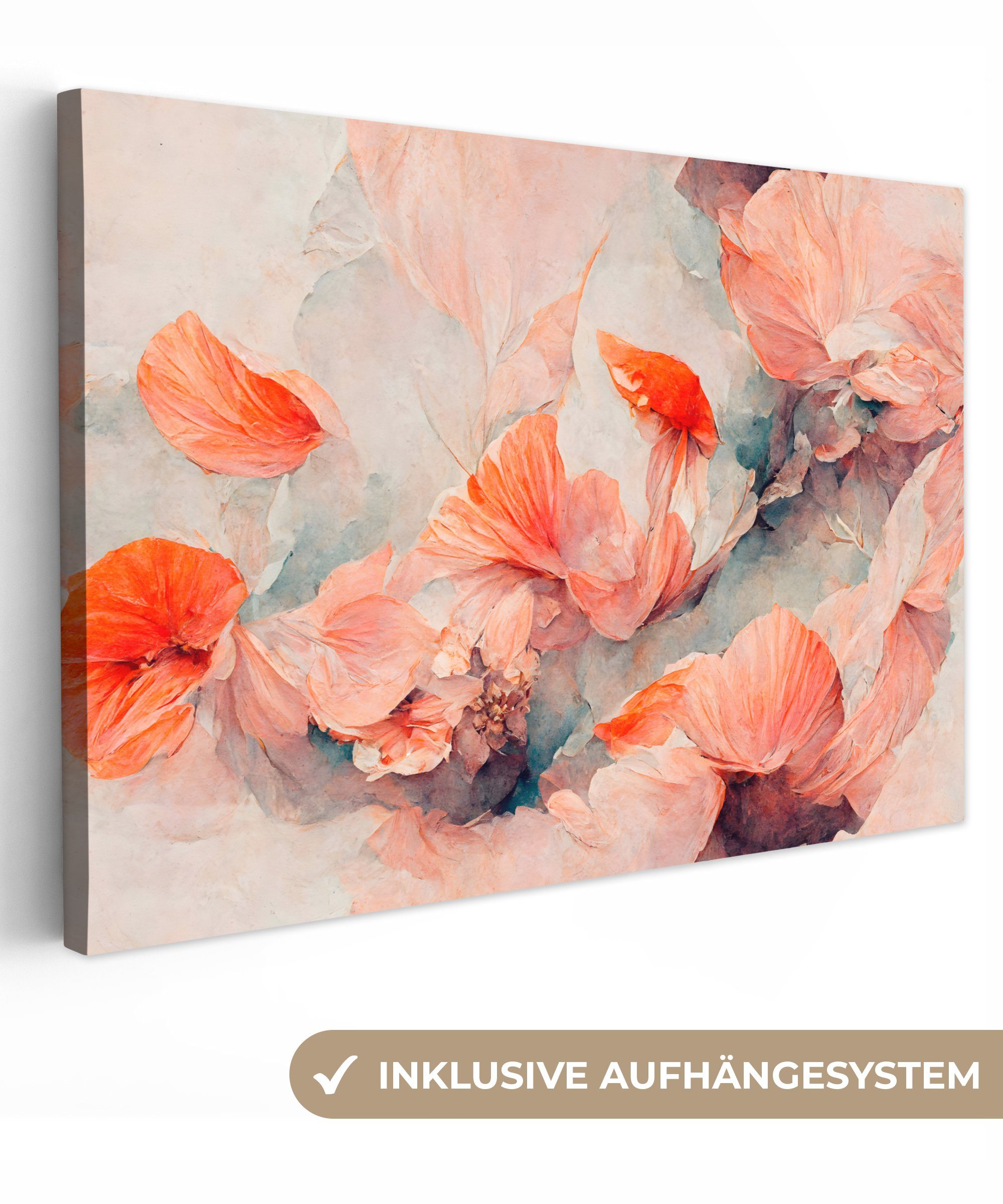 OneMillionCanvasses® Leinwandbild Blumen - Blätter - günstig online kaufen