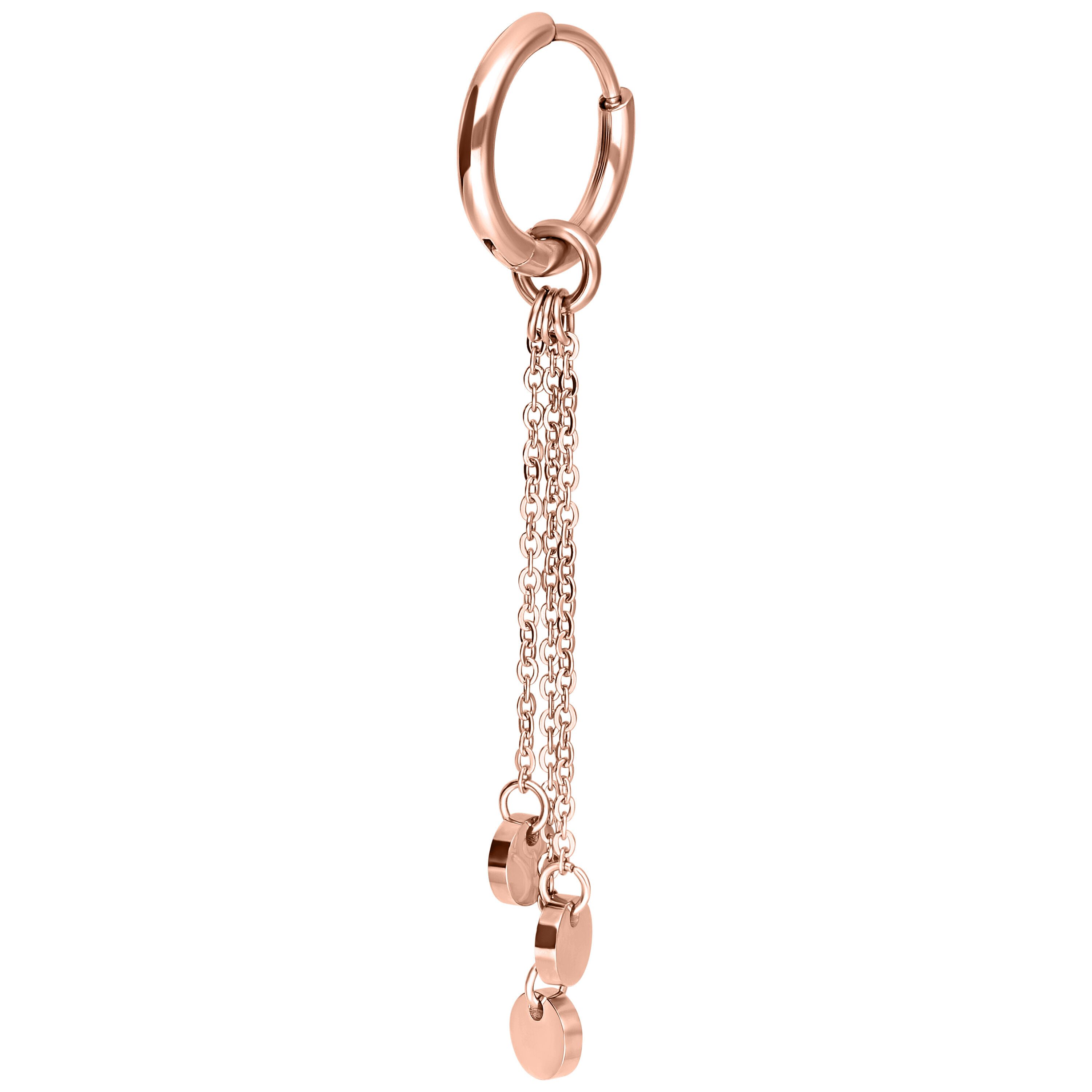 Wildcat Paar Ohrhänger Little Plate Hoops - Roségold, Chirurgenstahl 316L - wasserfest, langlebig, hautverträglich – Bild 5 von 5