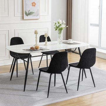 EUGAD Küchenstuhl (4 St), Esszimmerstühle Skandinavisch modern, Metallbeine, aus Cord