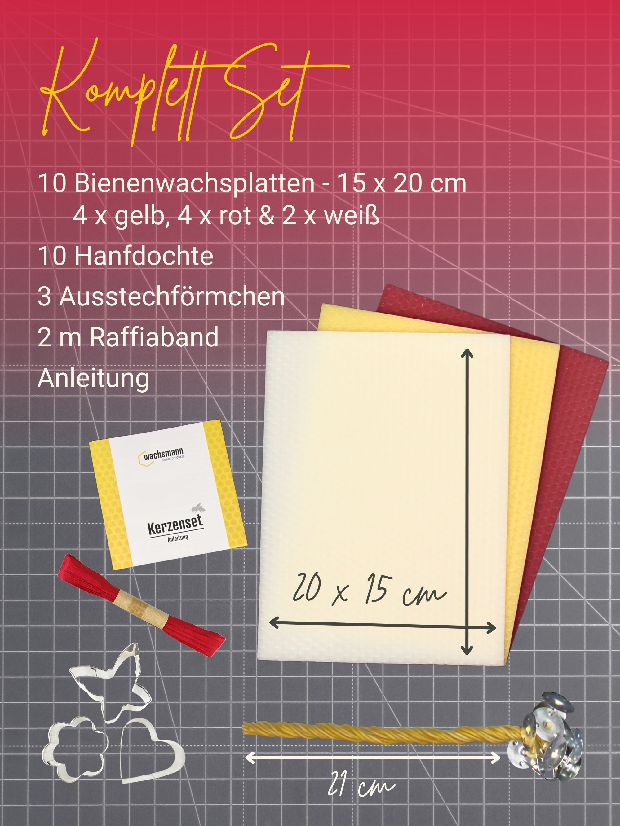 Wachsmann Bienenprodukte Bienenwachskerze selber machen (Kerzenset, Bienenw günstig online kaufen