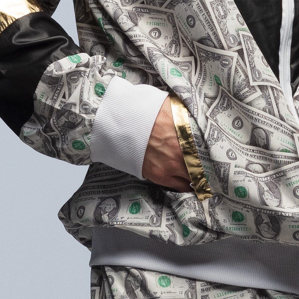 Boland Kostüm 80er Jahre Trainingsanzug 'Dollar' für Herren, Me