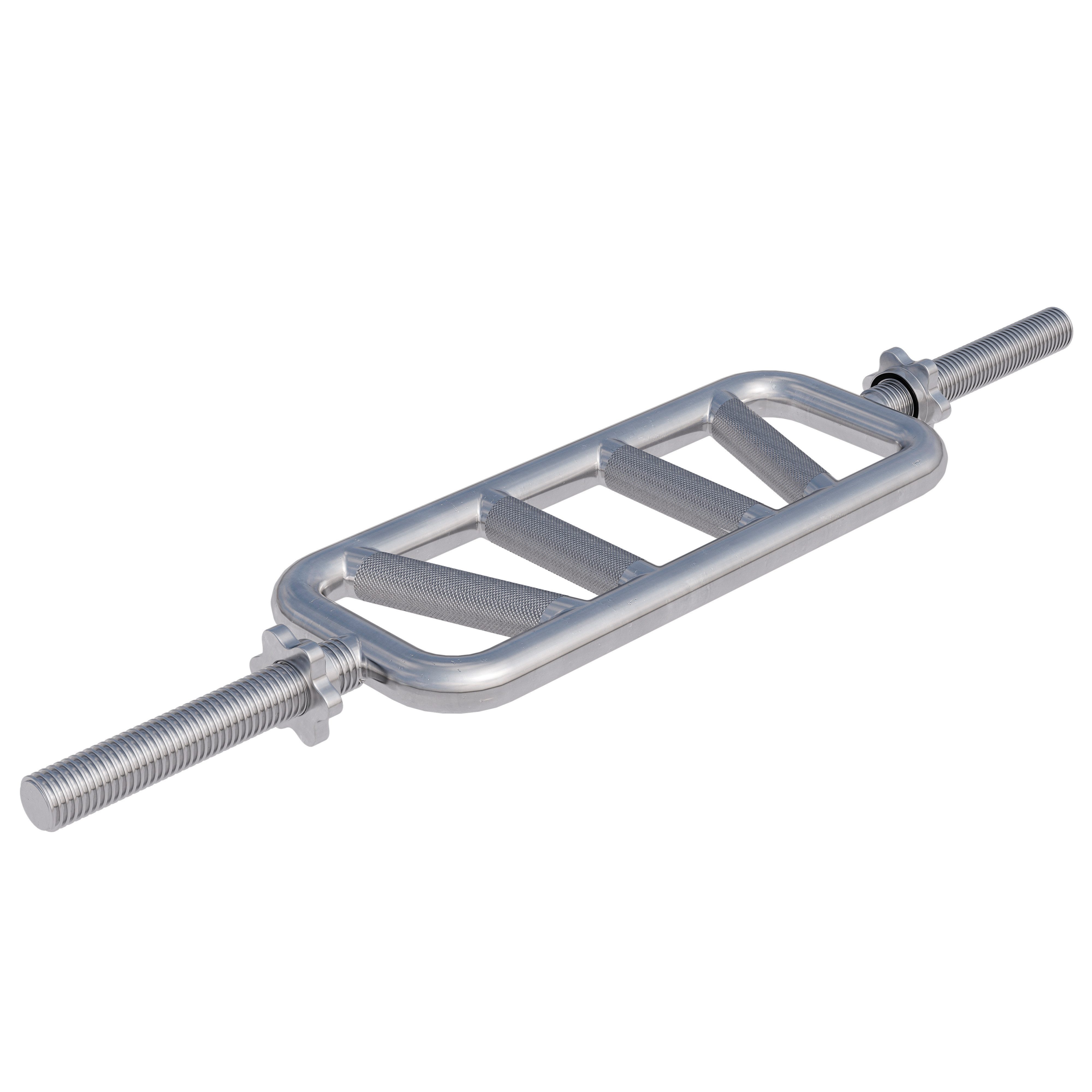 GORILLA SPORTS Trizepsstange Trizepstrainer Ø 30mm, bis 200 kg Belastbar, Rutschfest, Gerändelt, Chrom, (1-tlg., Rahmenhantel mit 2 Sternverschlüsse), Trizeps Hantelstange, Trizeps Bizeps Stange, für Krafttraining, Gym