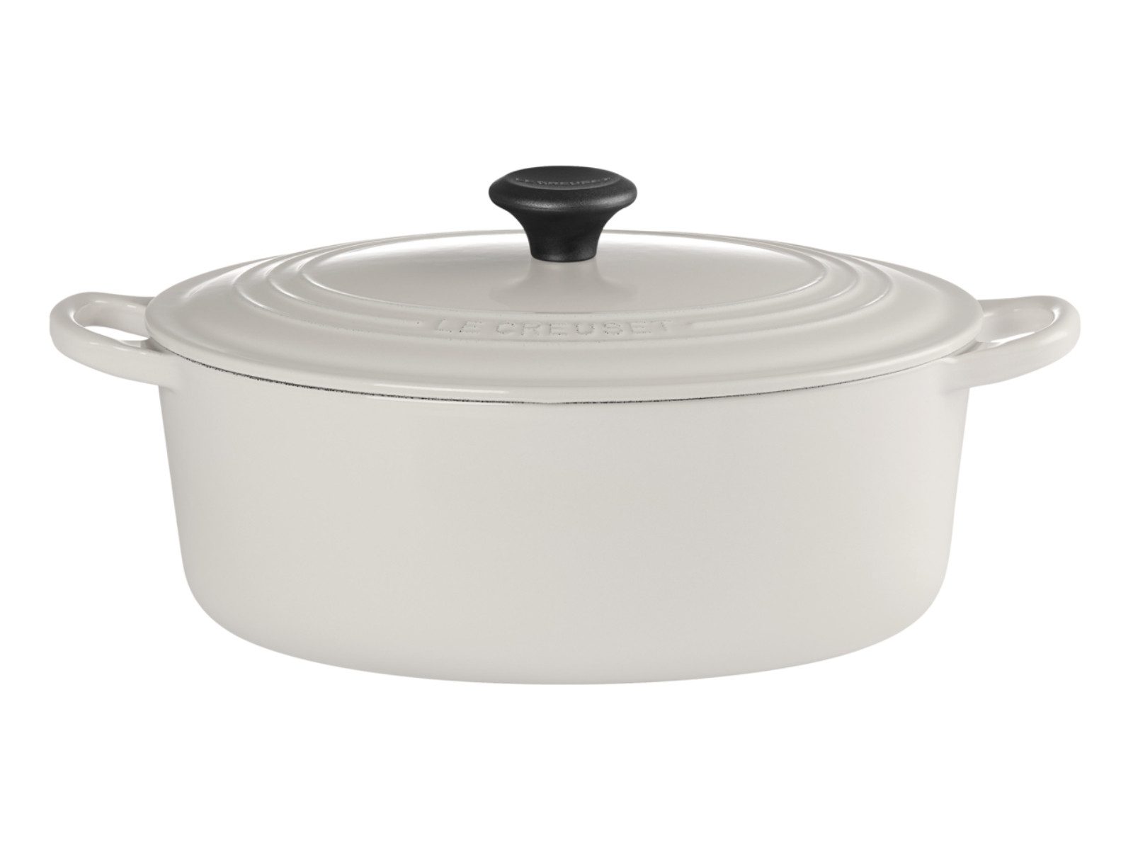 LE CREUSET Bräter Bräter Tradition rund mit Phenolknopf creme 27cm, Emailliertes Gusseisen
