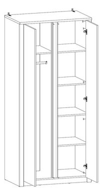 Feldmann-Wohnen Kleiderschrank Montana (1-St) 90cm eiche lefkas grau grifflos