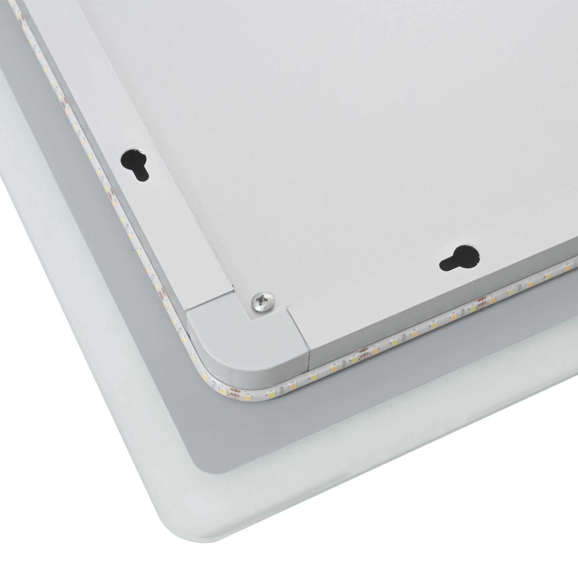 pro.tec Badspiegel, Aluminiumrahmen Weiß 50 »Racale« 120 x mit LEDs 70 cm