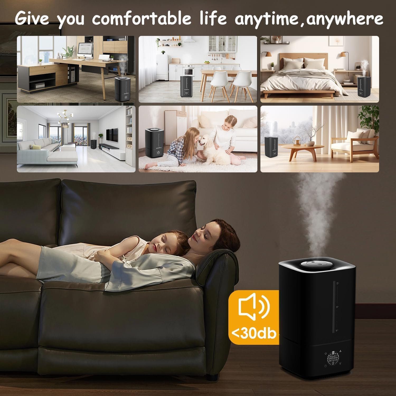 ibettertec Luftbefeuchter Aroma Diffuser Ruhig 30dB Luftbefeuchter, 6 l Wassertank, SleepTimer-Funktion, mit Fernbedienung, automatische Abschaltung