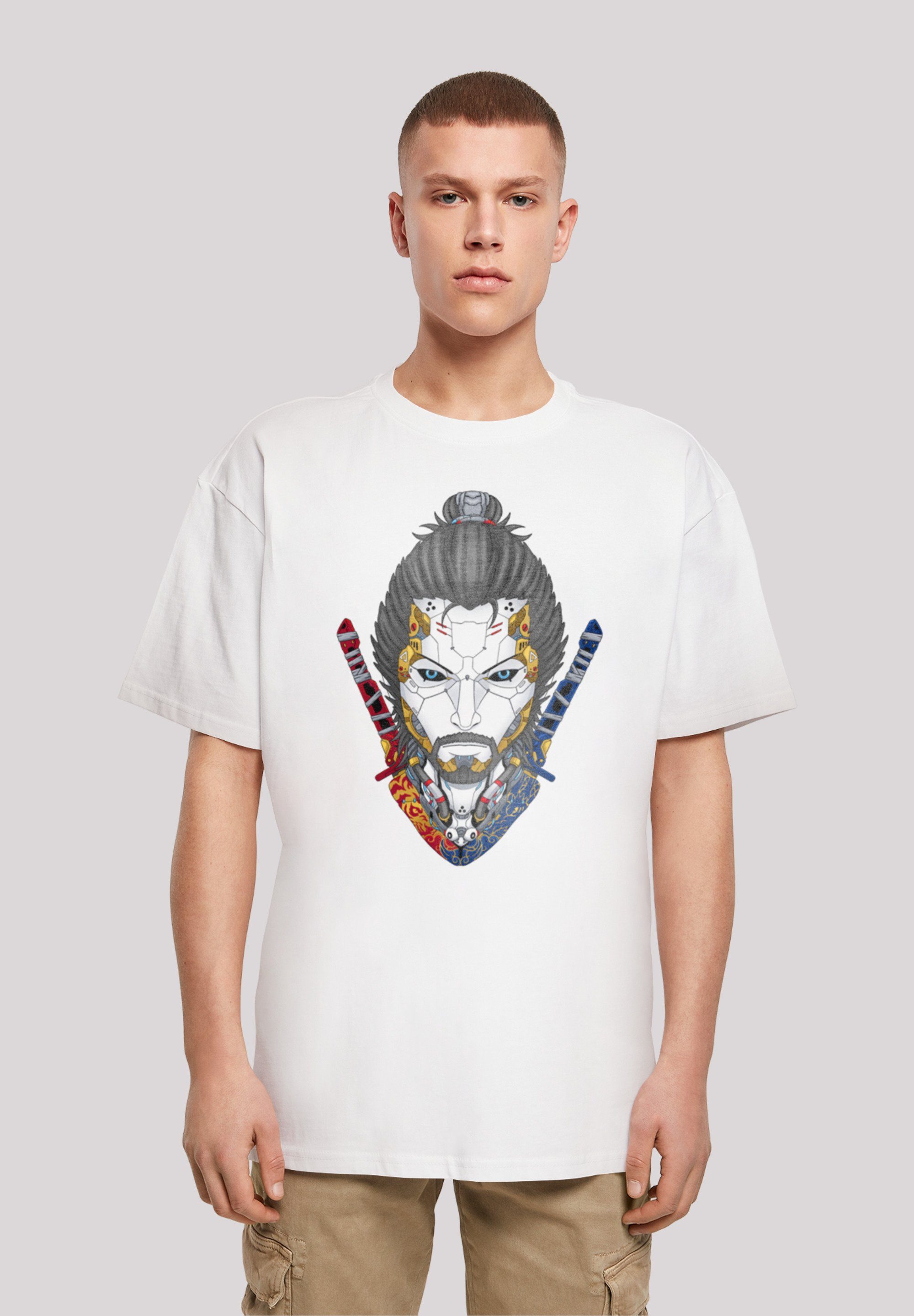 F4NT4STIC T-Shirt Cyberpunk Samurai CYBERPUNK STYLES Print weiß
