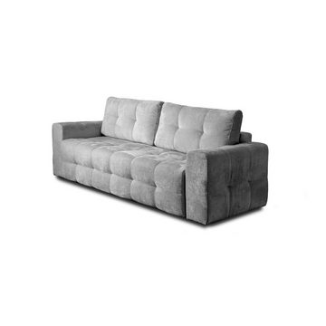 Fun Möbel Sofa Schlafsofa Designersofa Sofa 3-Sitzer ARIELLE, inkl. 2 Rückenkissen, inkl. Bettkasten, Rundumbezug