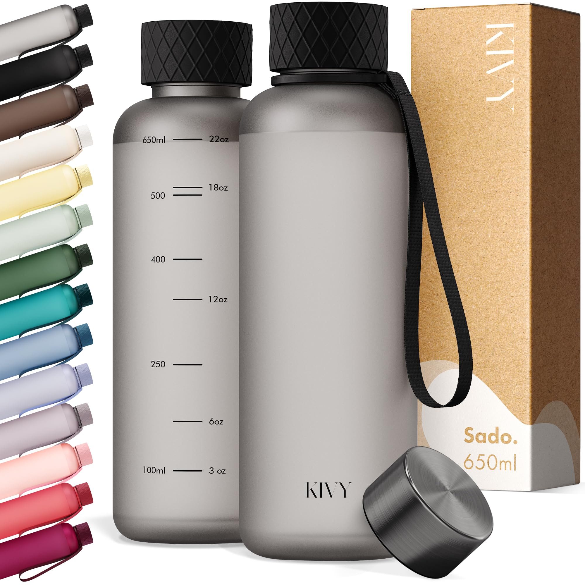 KIVY Trinkflasche Trinkflasche Tritan auslaufsicher, kohlensäuregeeignet Sport