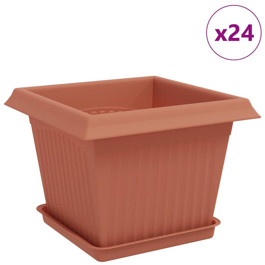 vidaXL Blumentopf Blumentöpfe 24 Stk. Ziegelrot Kunststoff (24 St)
