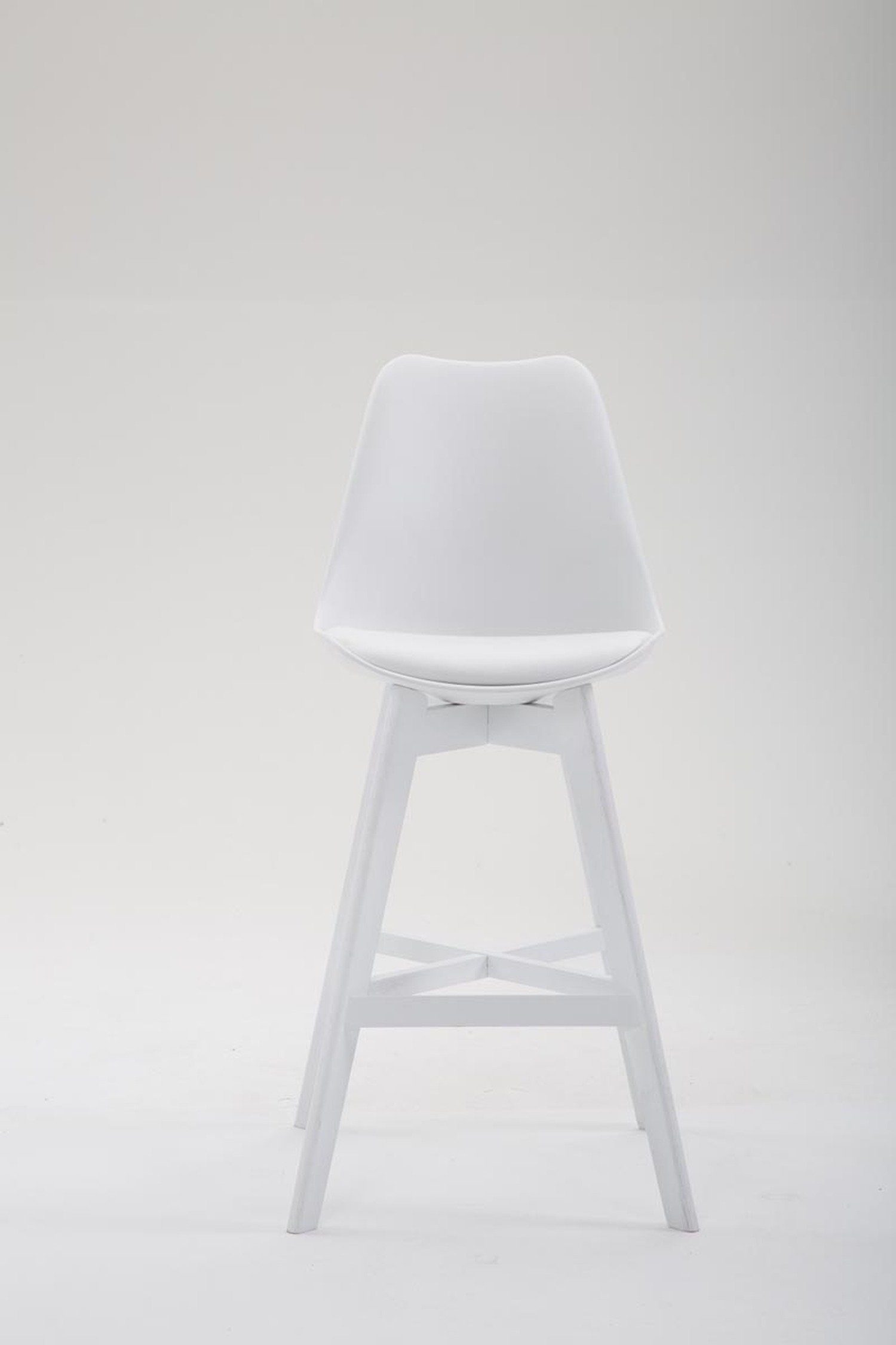 Sitzfläche: mit angenehmer bequemer Kunstleder Weiß - Hocker Rückenlehne Theke Gestell (Barstuhl & TPFLiving Holz 4-Fuß Weiß Fußstütze Barhocker und Canada für Küche),