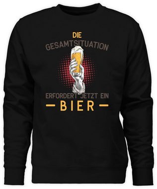 Shirtracer Sweatshirt Die Gesamtsituation erfordert jetzt ein Bier - Geschenk Lustig Vaterta (1-tlg) Party & Alkohol Herren