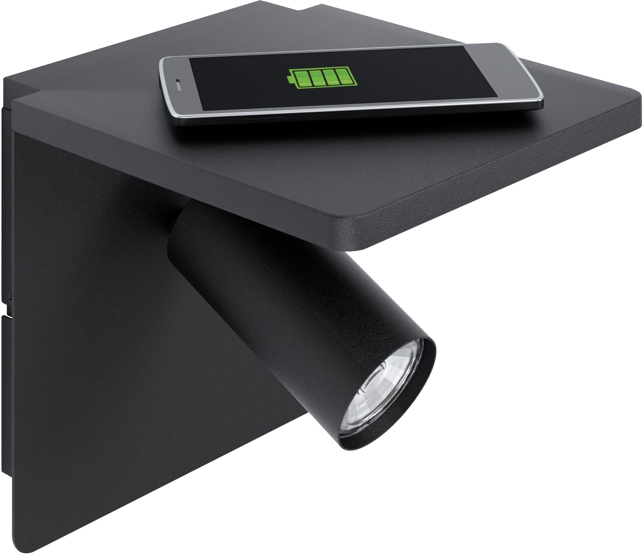 EGLO Wandleuchte CIGLIE, LED wechselbar, Warmweiß, QI-charger