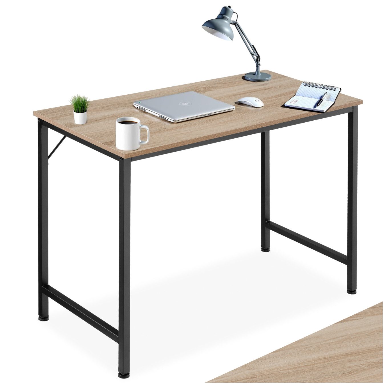 tectake Schreibtisch Jenkins (1-St., 1 tlg), Geradliniger Schreibtisch im minimalistischen Industrie-Stil