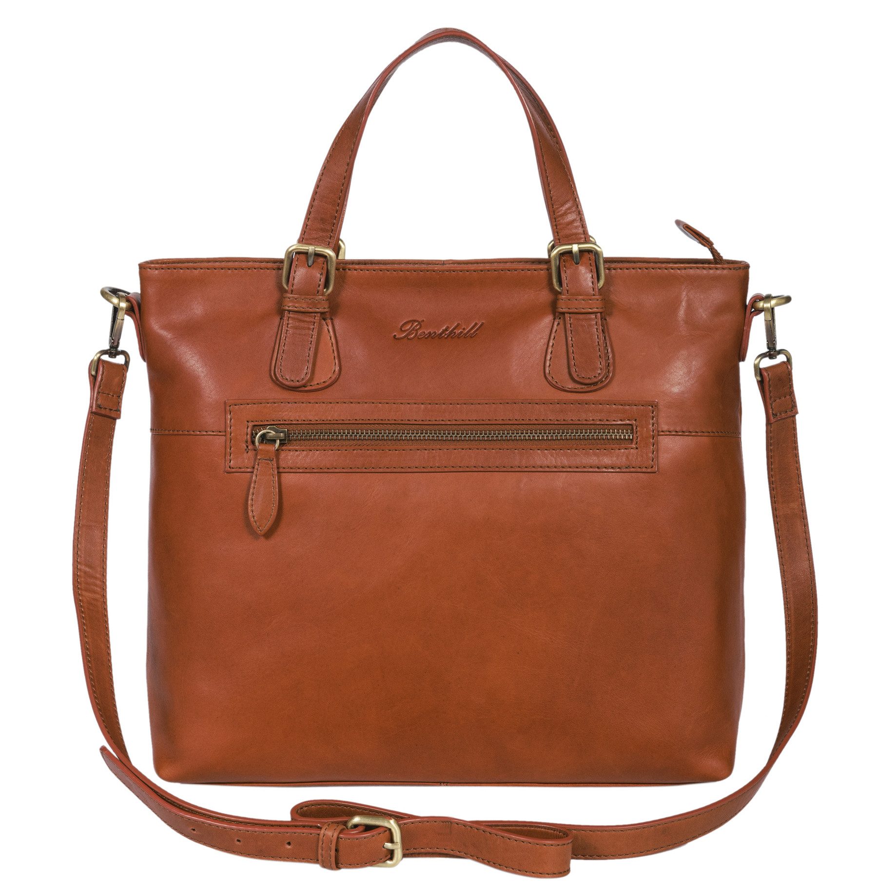 Benthill Handtasche Damen Echt Leder Handtasche Frauen Henkeltasche Vintage Umhängetasche, Schultergurt / Umhängegurt Reißverschlussfach