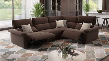 Sofanella Ecksofa Sofanella Merida Stoffcouch Designersofa verstellbar Sofa in Creme