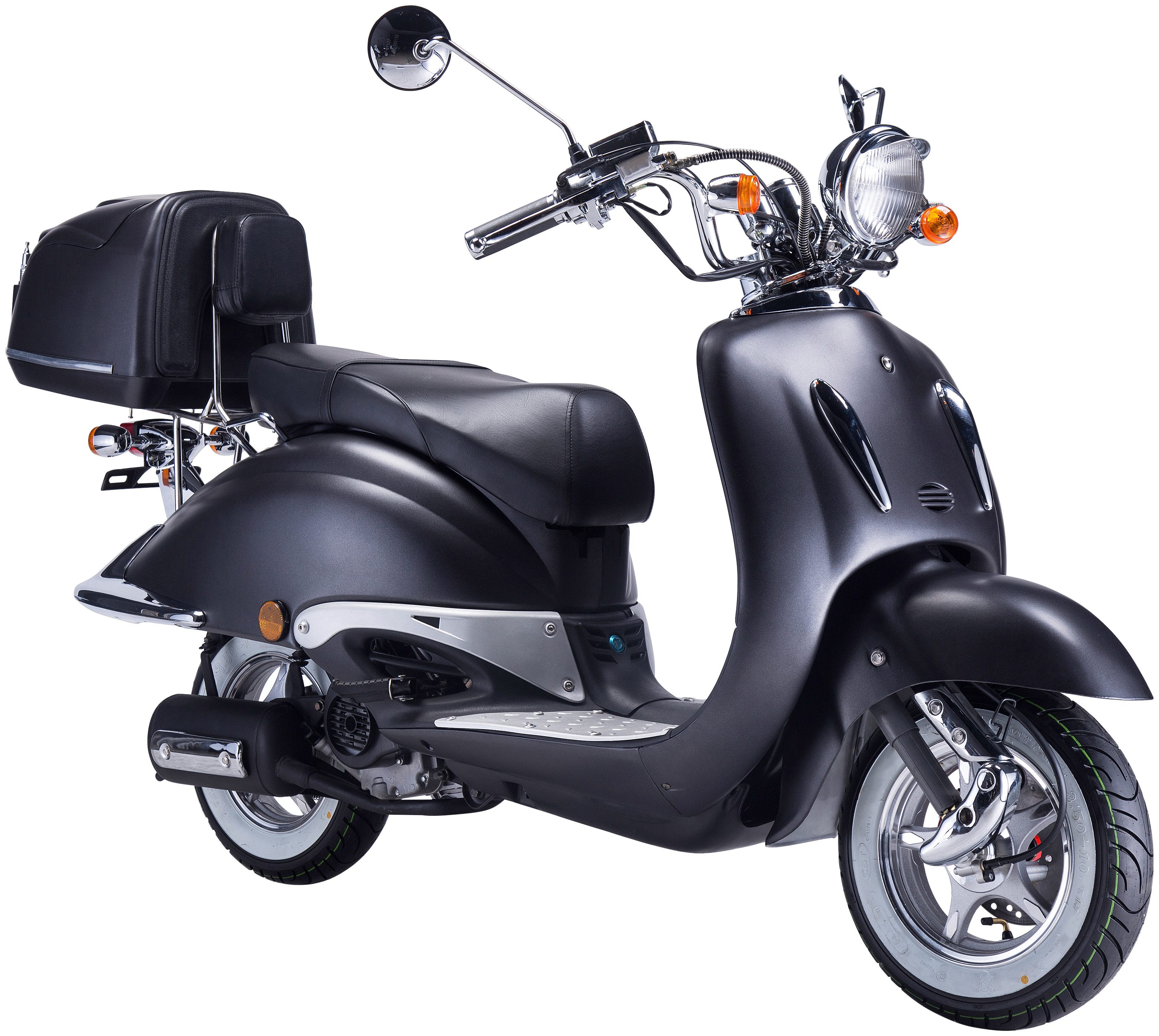 GT UNION Motorroller Strada 125, 124,6 ccm, 85 km/h, Euro 5+, (Set, mit Topcase), Luftgekühlter Motor