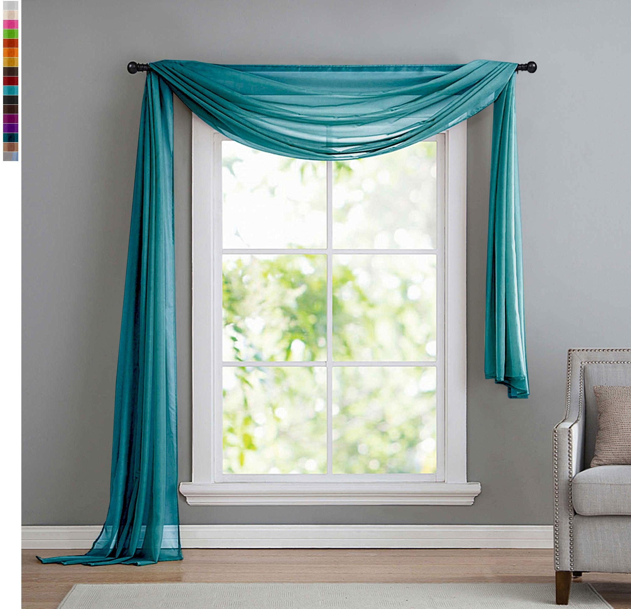 Gardinenbox Freihanddeko (1 St), ohne, transparent, Voile, Uni Volant Transparent Polyester 600cm 140cm