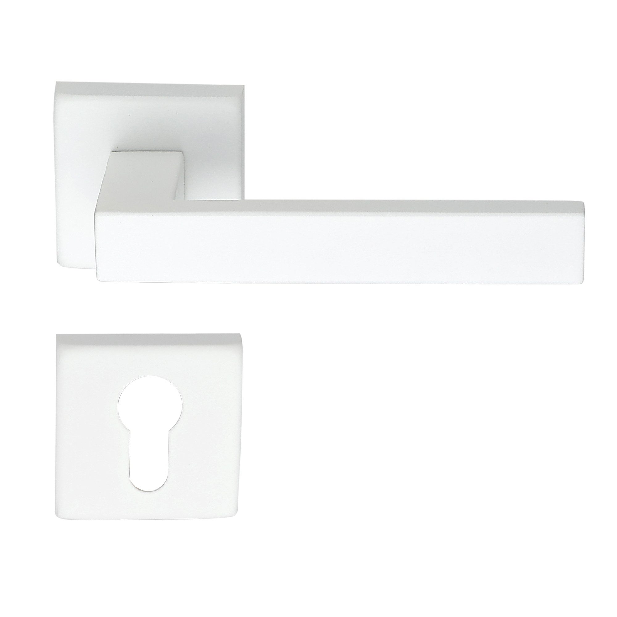 MeinTürgriff Drückergarnitur Trento weiß Türgriff eckig Rosettengarnitur