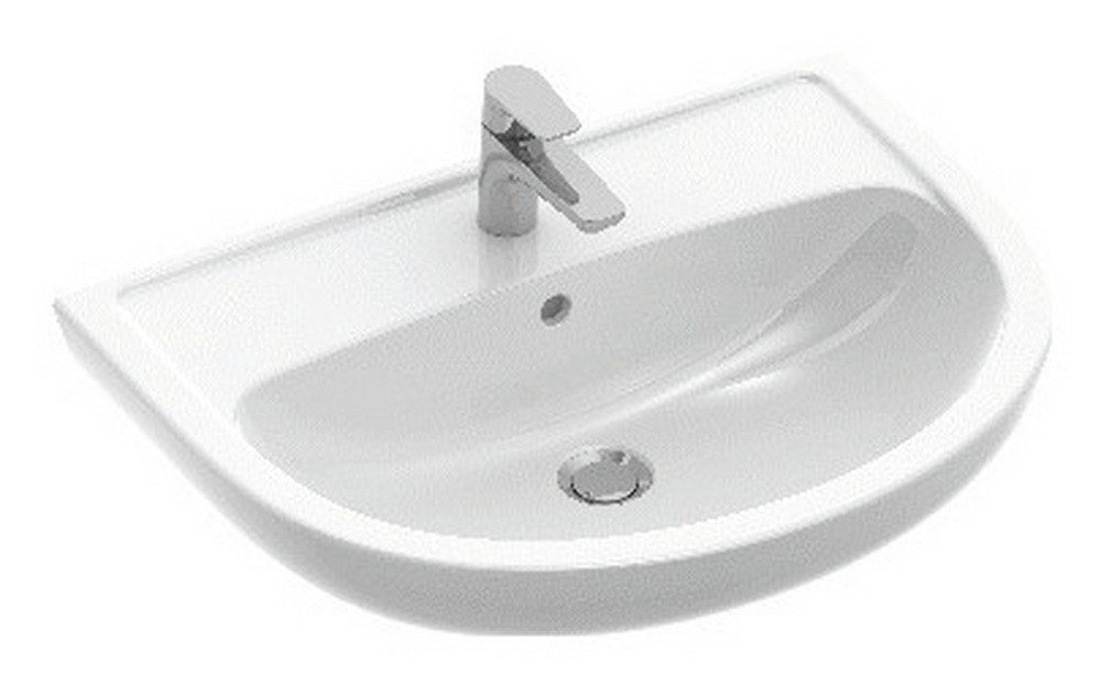 Gustavsberg Waschtisch, Saval 2.0 60 x 45,5 cm weiß mit Hahnloch, mit Überl günstig online kaufen