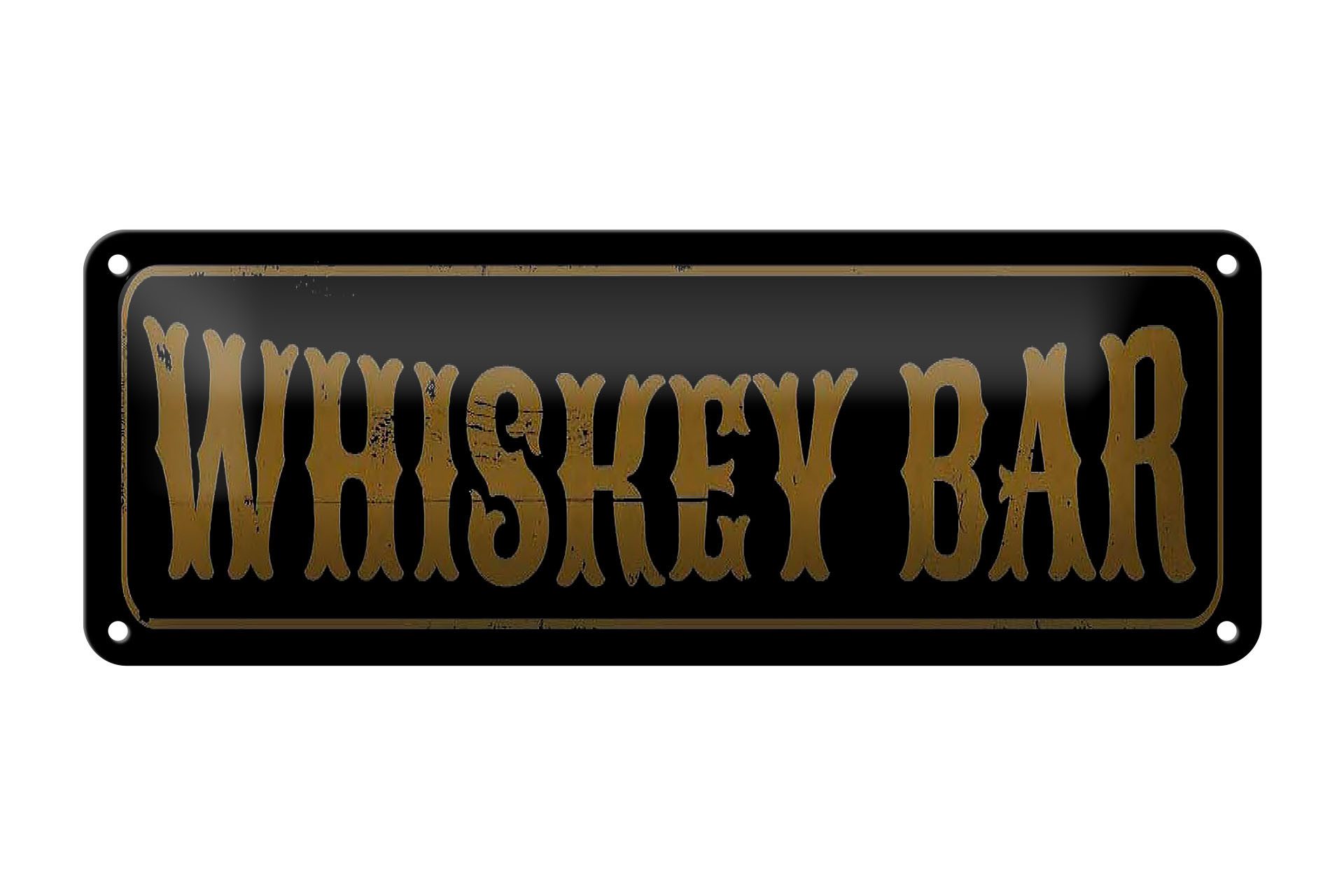 Femer GmbH Metallschild Hinweis 27x10cm Whiskey Bar, (1 St), gewölbte Oberfläche, abgerundete Ecken, umgeschlagene Kanten