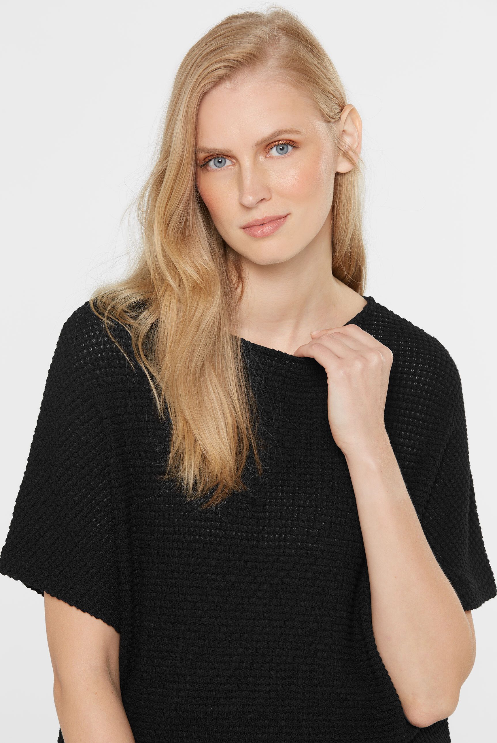 SENSES.THE LABEL Rundhalspullover mit elastischem Saum