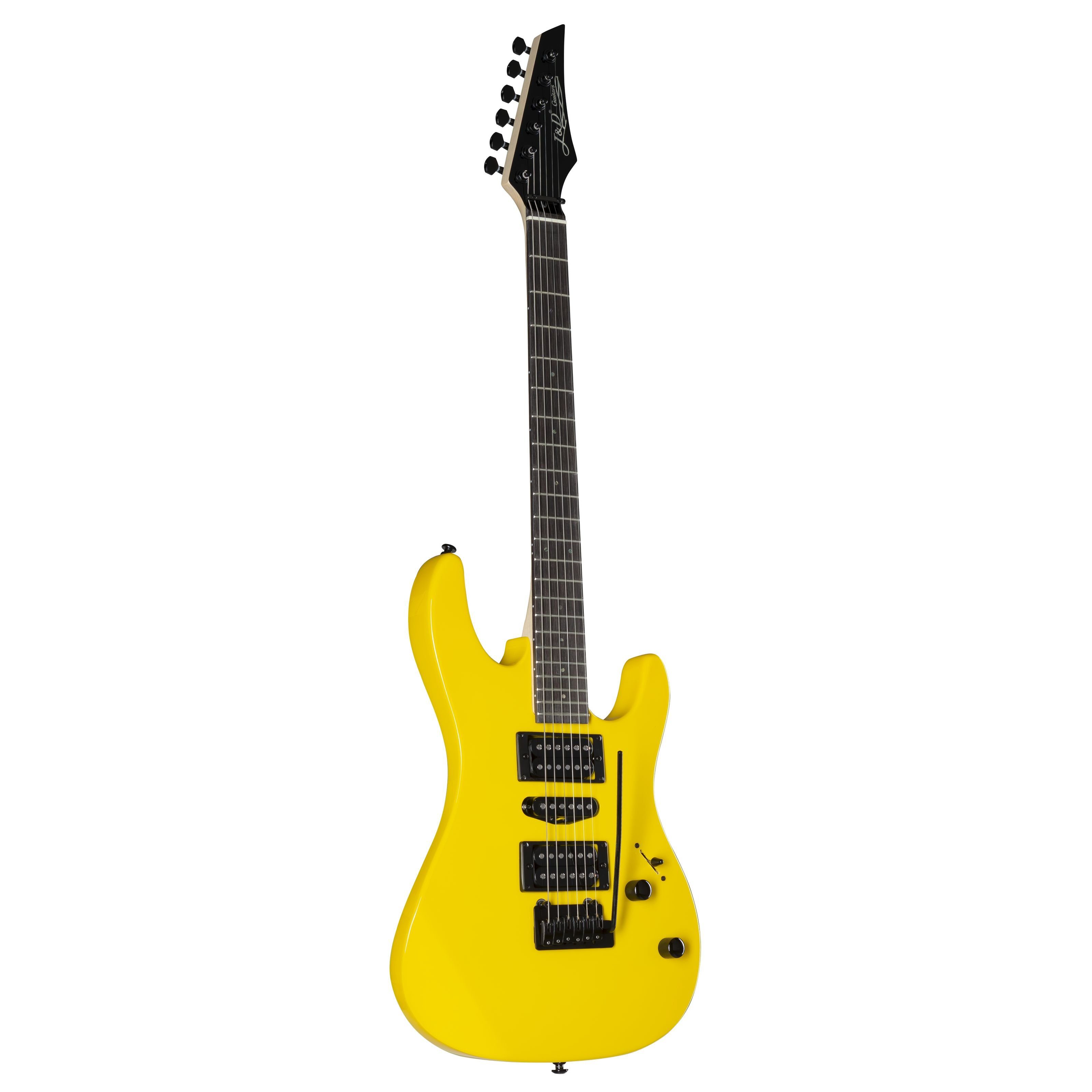 J & D E-Gitarre, 95 DY E-Gitarre Gelb Double Cut Linde Korpus Ahorn Hals Composite Griffbrett HSH Tonabnehmer 2-Punkt Tremolo, E-Gitarren, ST-Modelle, 95 DY E-Gitarre, Double Cut, HSH Tonabnehmer