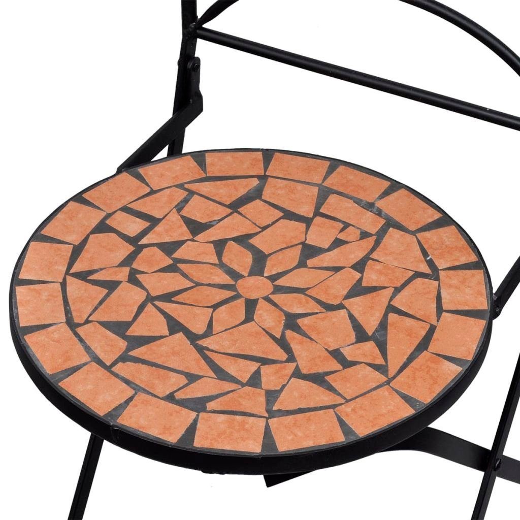 3-tlg Bistro-Set Keramik vidaXL Terrakotta Set Garten-Essgruppe Sitzgruppe