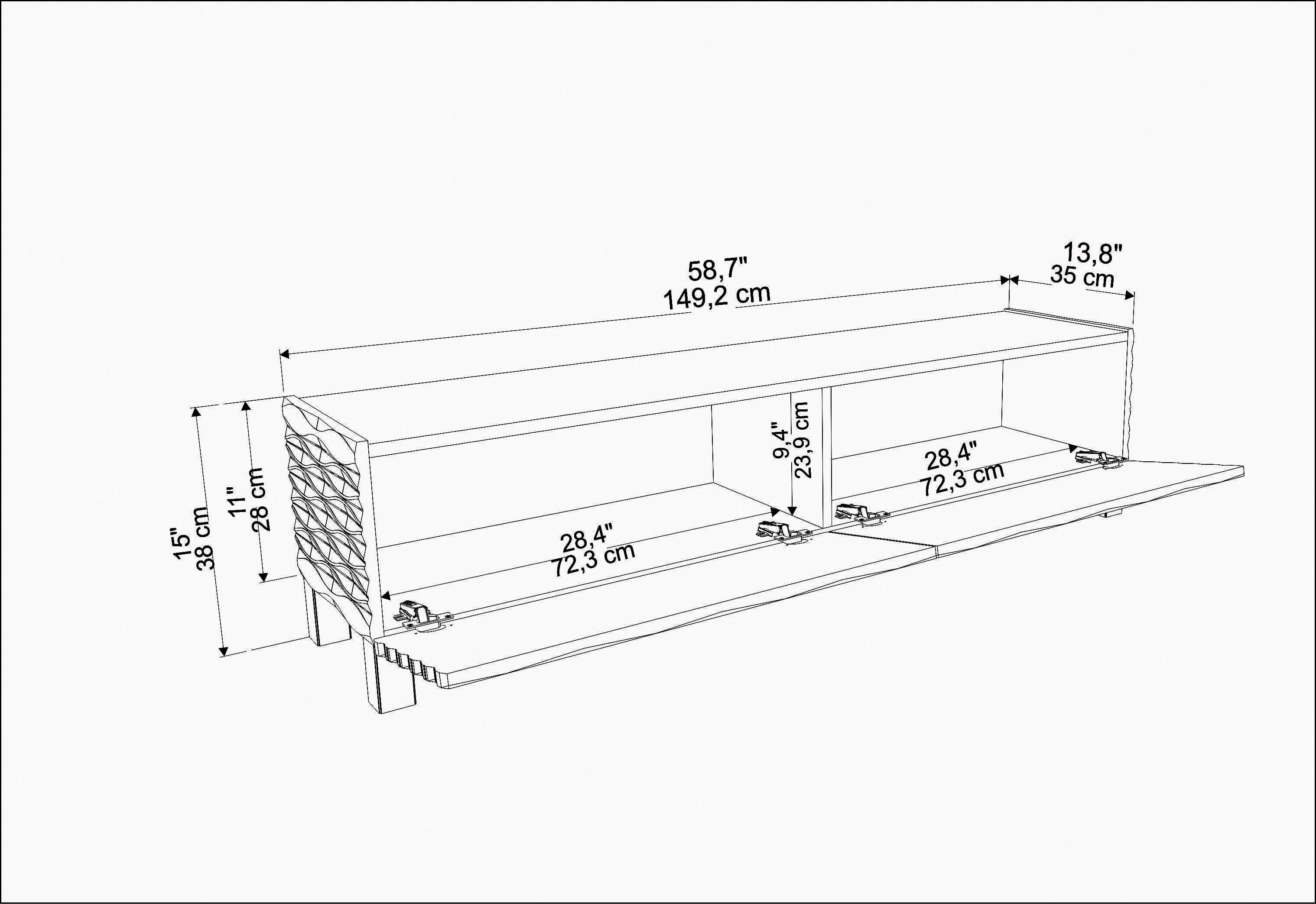 Decorotika Lowboard TV-Lowboard Lerze