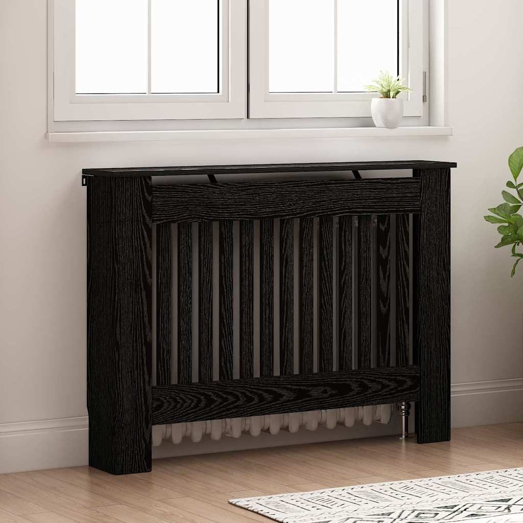 vidaXL Heizungsverkleidung, Heizkörperabdeckung Schwarz Eichen-Optik 112 x 19 x 81,5 cm