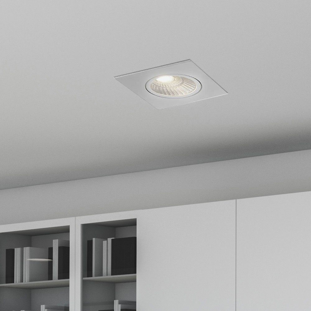 Nordlux LED Deckenspot, Leuchtmittel inklusive, Warmweiß, ALU Einbau Strahler Decken Lampe silber Wohn Schlaf