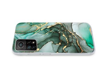 MuchoWow Handyhülle Gold - Marmor - Grün - Luxus - Marmoroptik - Grau, Phone Case, Handyhülle Xiaomi Mi 10T, Silikon, Schutzhülle