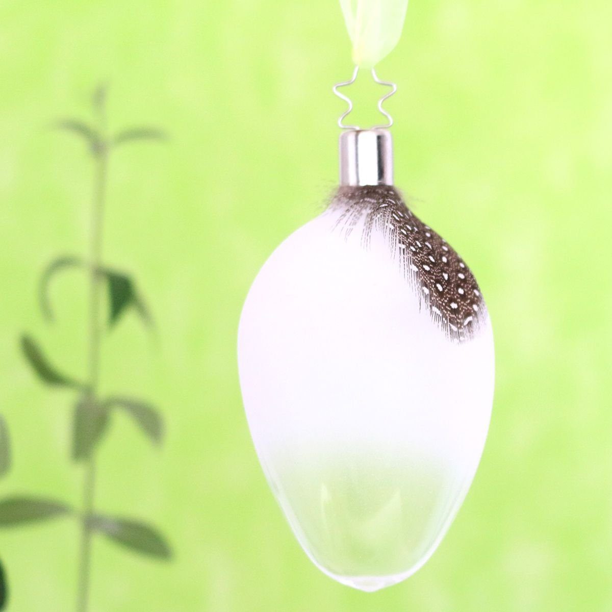 440s Christbaumschmuck INGE-GLAS Oster-Hänger Ei WEIGHTLESS weiß (1-tlg)