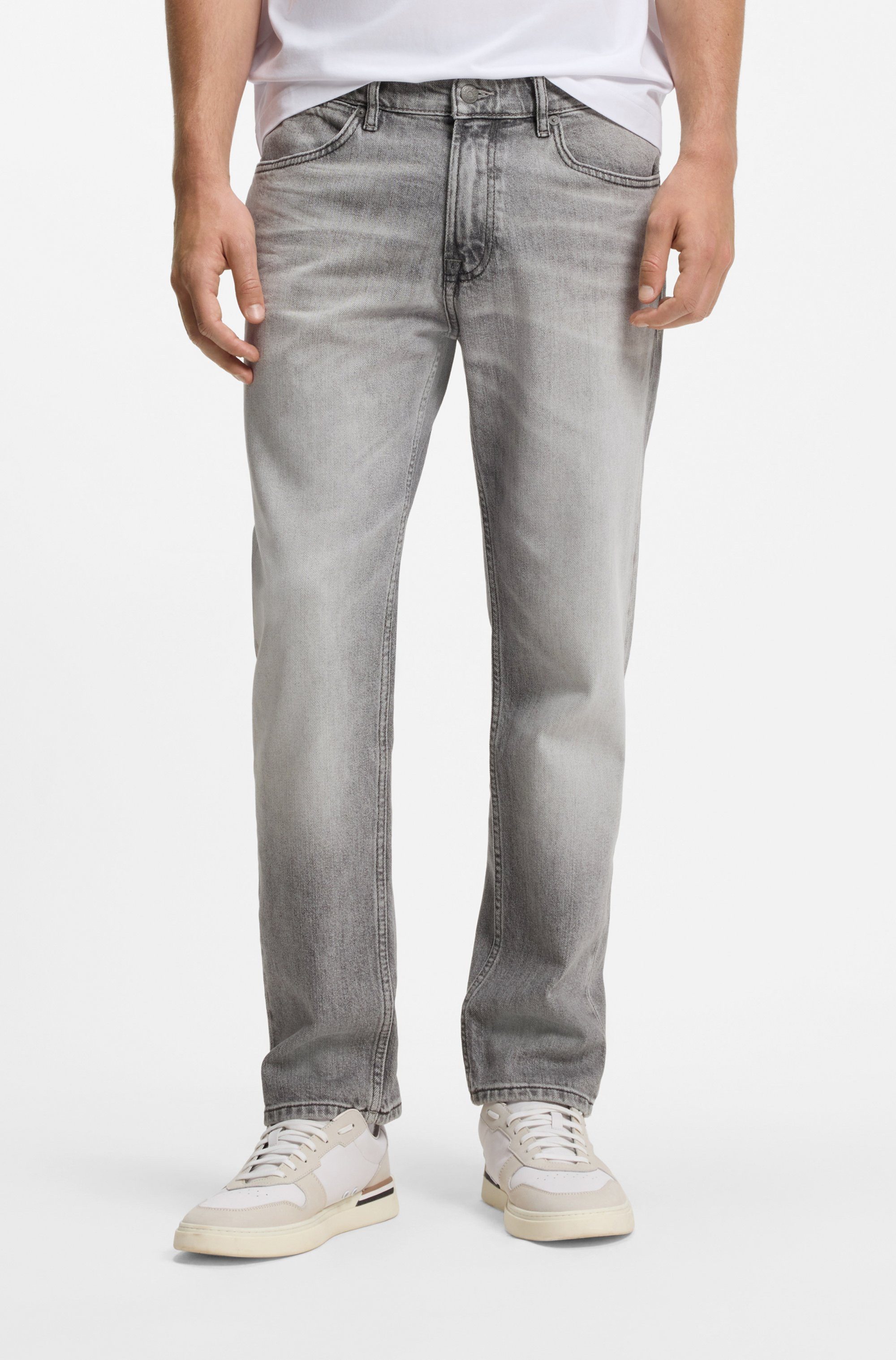 BOSS ORANGE 5-Pocket-Jeans RE.MAINE Regular Fit, Baumwoll-Mix, used washed
