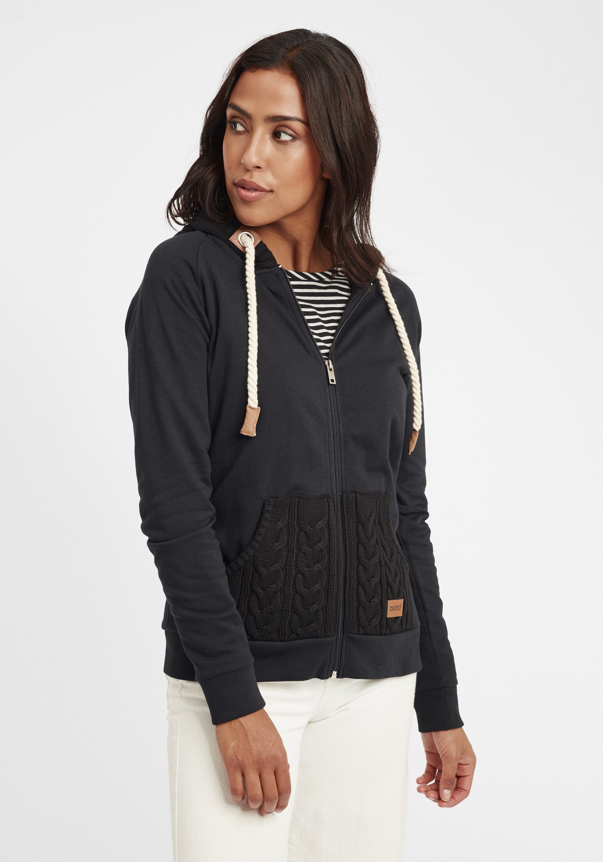 OXMO Kapuzensweatjacke OXMatilda Sweatshirtjacke mit Fleece-Innenseite günstig online kaufen
