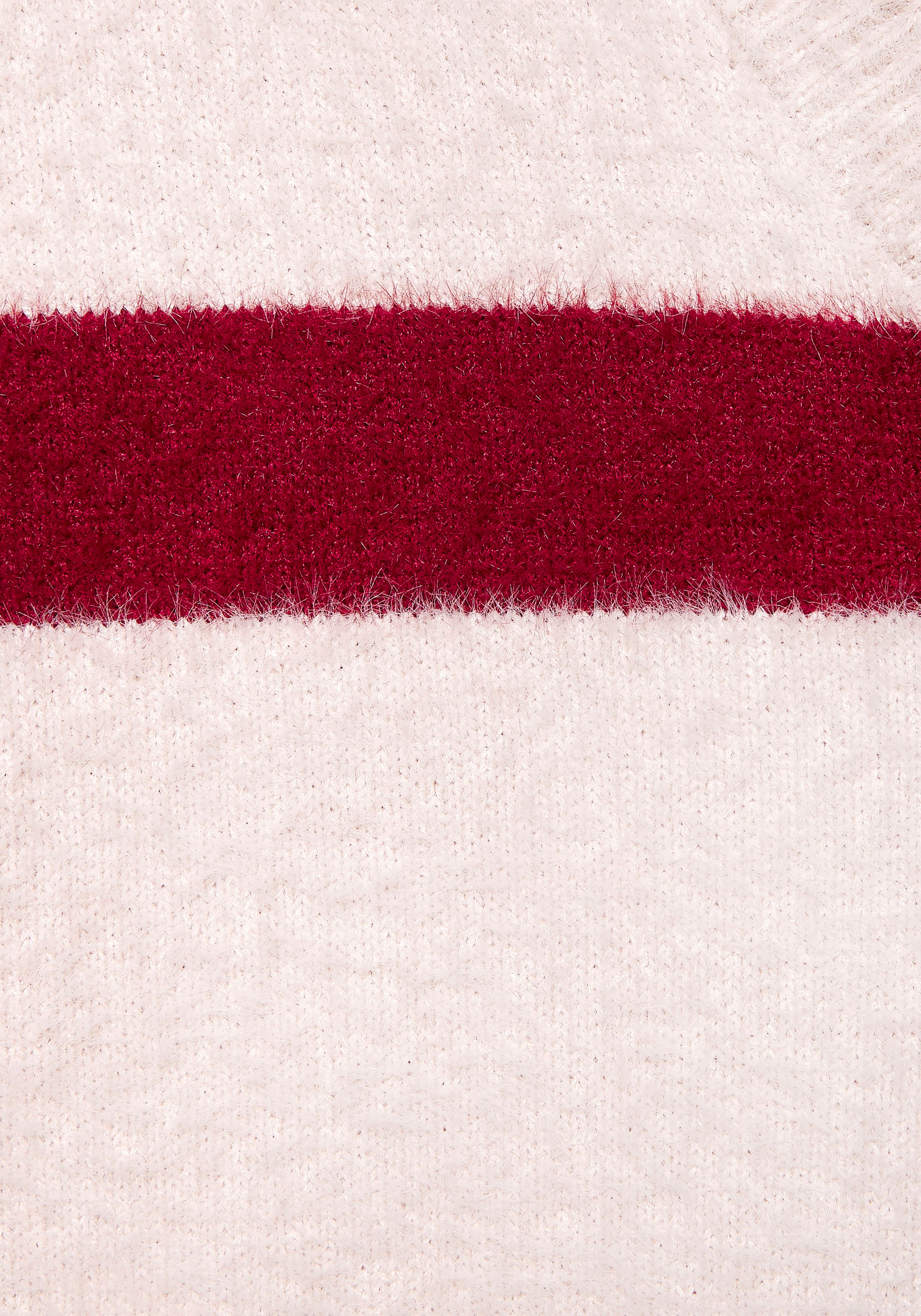 LASCANA Streifenpullover aus kuschelweichem Strick, V-Ausschnitt, Streifenoptik, modisch