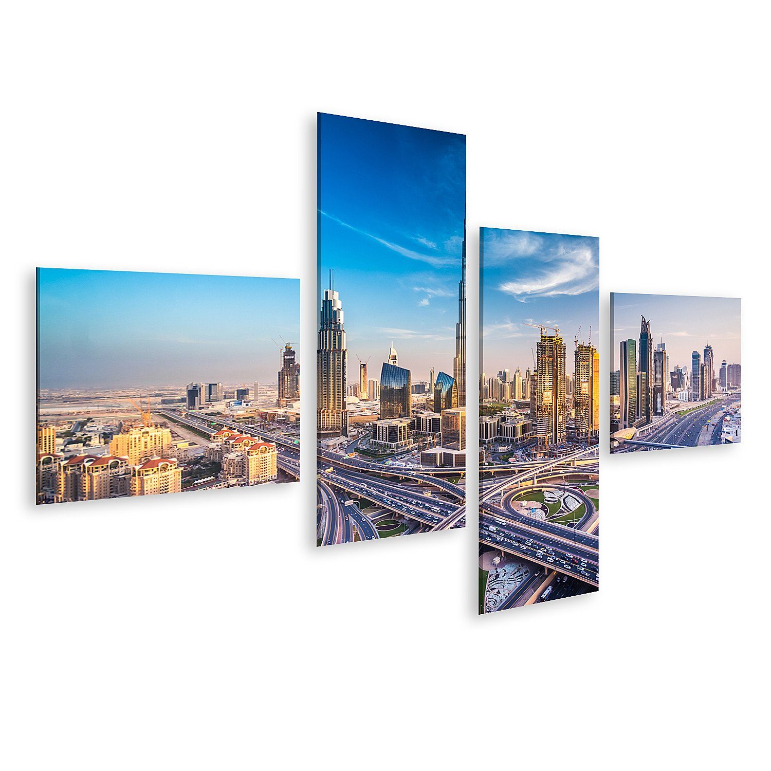 Leinwandbild Bild auf Leinwand Dubai Skyline mit schönen Stadt in der Nähe von sein