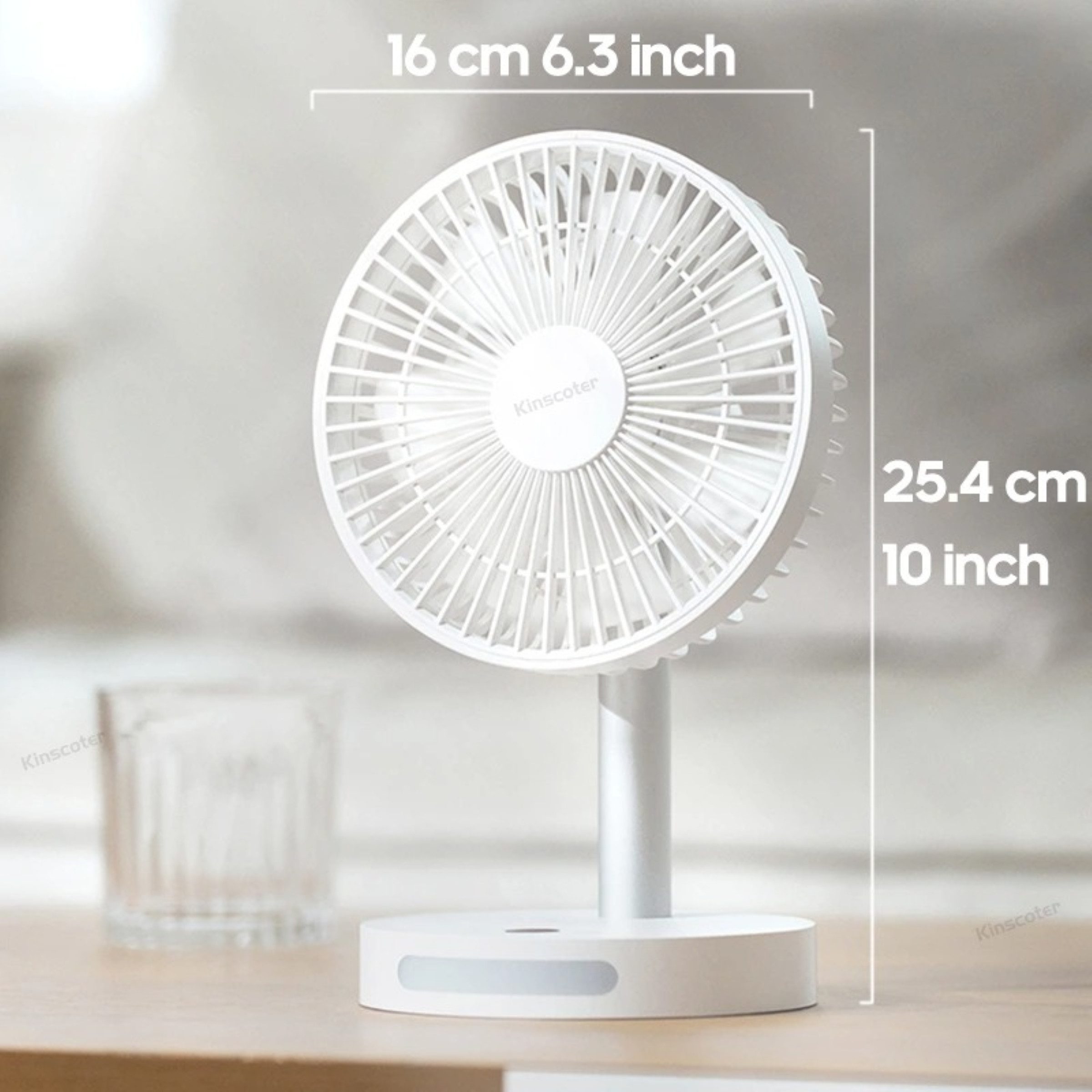 Zantan Tischventilator Tragbarer Akku Tischventilator LED Licht 180° verstellbar USB, Kabellos, 180° verstellbar, LED-Licht, stufenlose Regelung