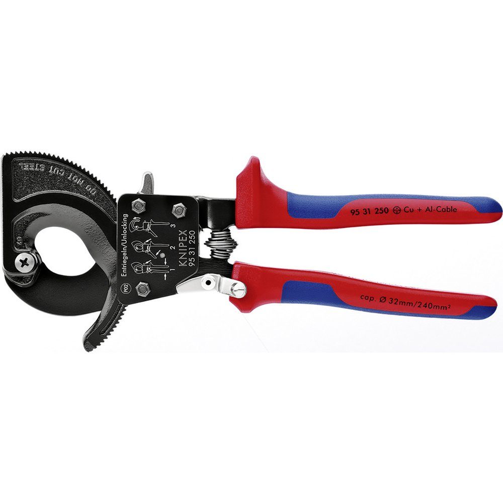Knipex Kabelschere Knipex 95 31 250 Ratschen-Kabelschneider Geeignet für (Abisoliertechn