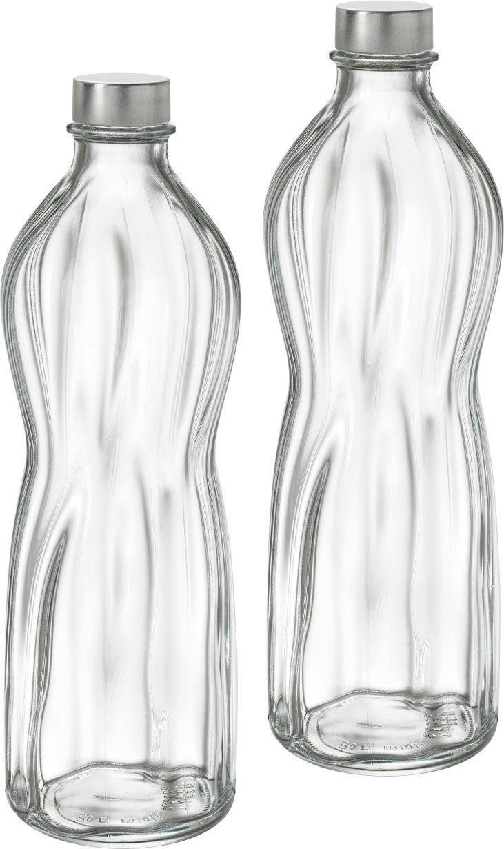 Emilja Trinkflasche Wasserflaschen Glasflasche 2 1Liter - Aqua Stück