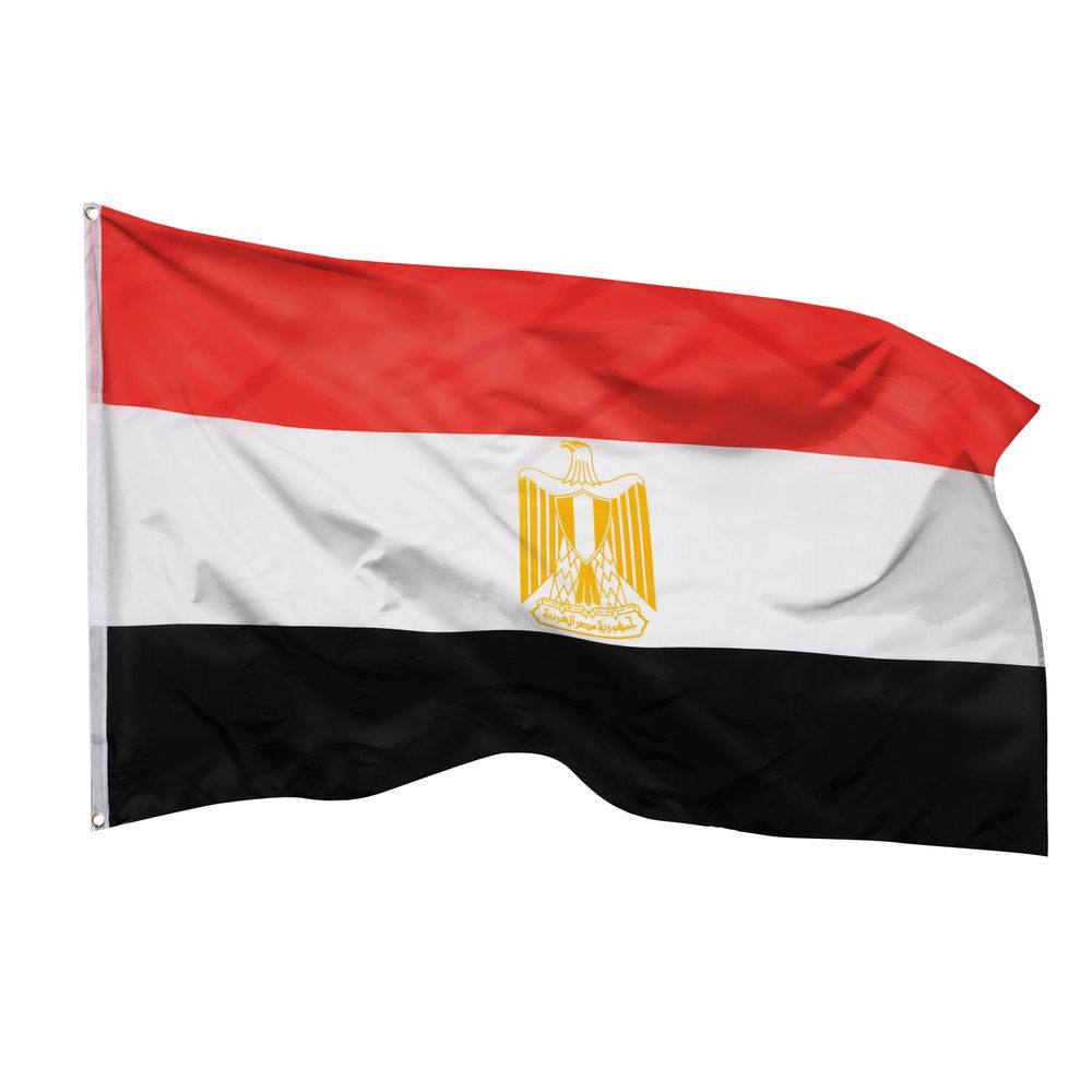 PHENO FLAGS Flagge Ägypten Flagge - Ägyptenfahne 90 x 150 cm, Strapazierfähige Fahne für Fahnenmast, mit 2 Ösen
