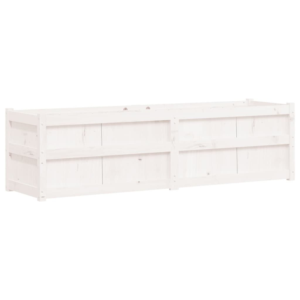 vidaXL Blumentopf Pflanzkübel Weiß 180x50x50 cm Massivholz Kiefer (1 St)