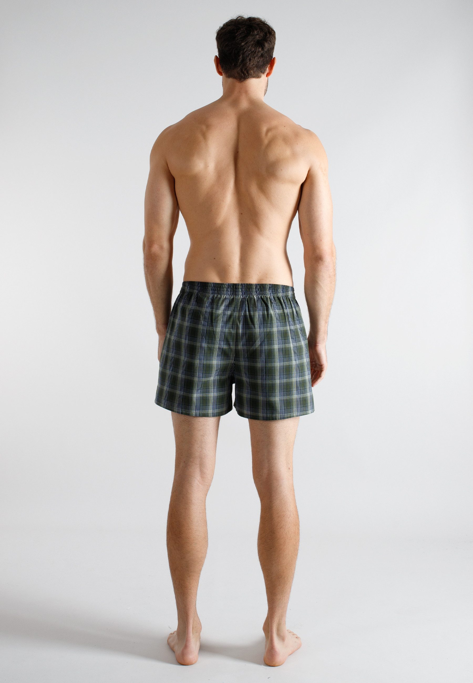 TOM TAILOR Boxershorts TOM TAILOR Herren Boxershort blau kariert 3er Pack (3-St)